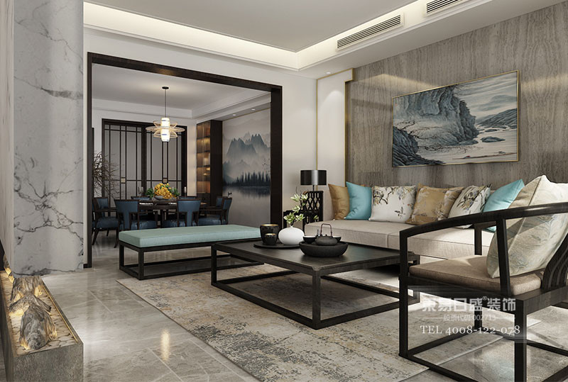 中式风格的客厅具有内蕴的风格，为了舒服，中式的环境中也常常用到沙发，

，
