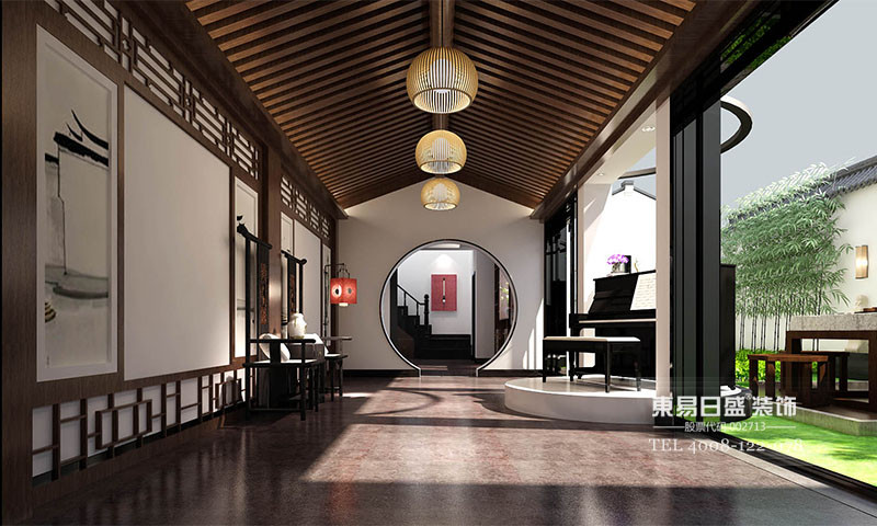 新中式风格别墅走廊