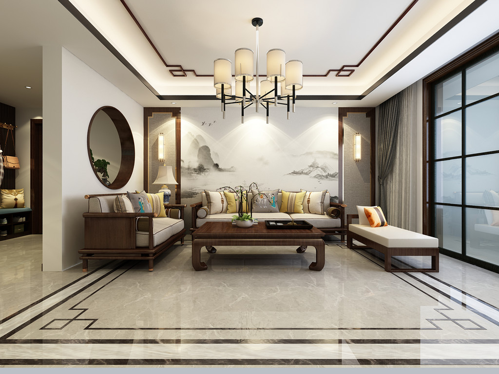 中式风格的特点，是在室内布置、线形、色调以及家具、陈设的造型等方面，吸取传统装饰“形”、“神”的特征