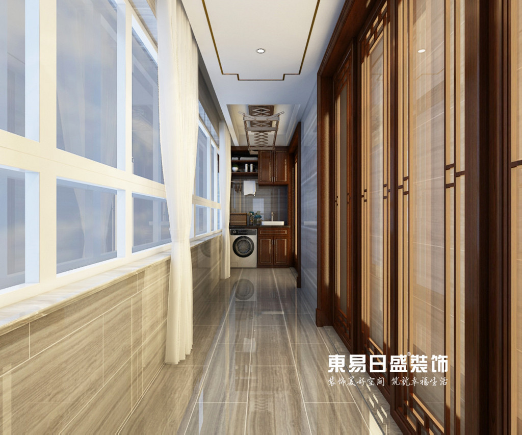 浮来春公馆230平米-中式风格装修-阳台效果图