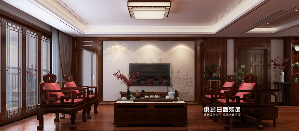 浮来春公馆230平米-中式风格装修-会客厅效果图