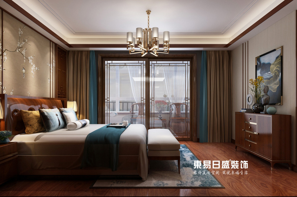 浮来春公馆230平米-中式风格装修-主卧室效果图