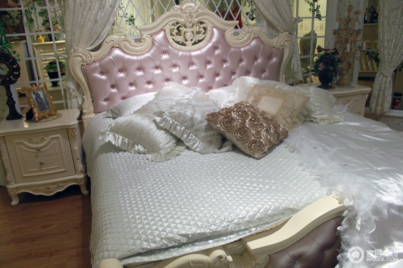 夏威夷 欧美风格大床906粉色床头图片