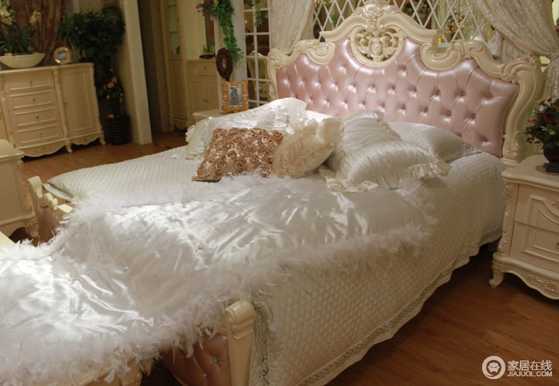 夏威夷 欧美风格大床906粉色床头图片
