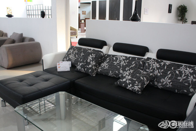 玉庭黑珍珠系列 S803皮布沙发