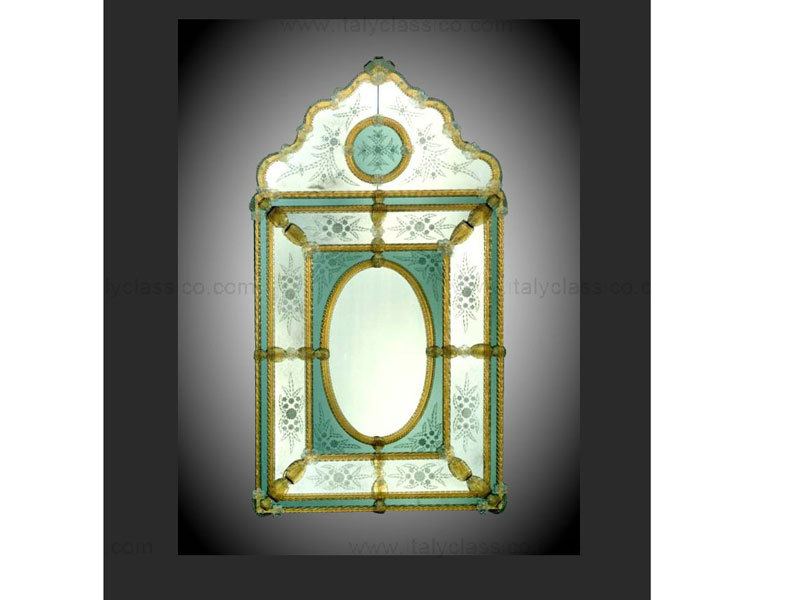 姆莱诺艺术 手工镜子 绿色金边2图片
