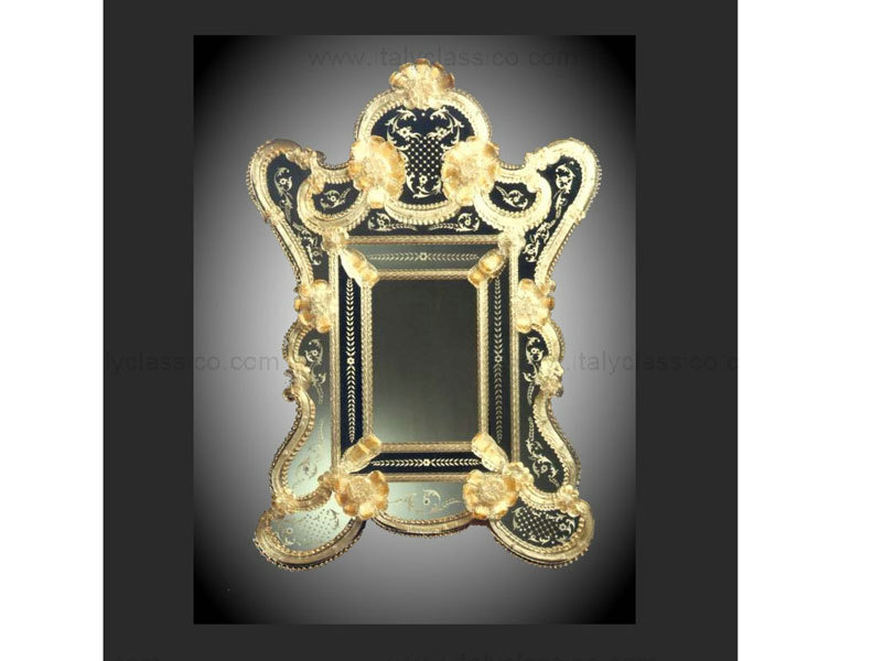 姆莱诺艺术 手工镜子 龟形金色镶边图片