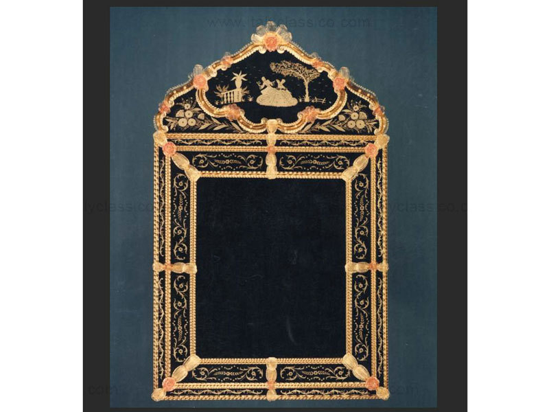 姆莱诺艺术 手工镜子 纯黑色金边图片