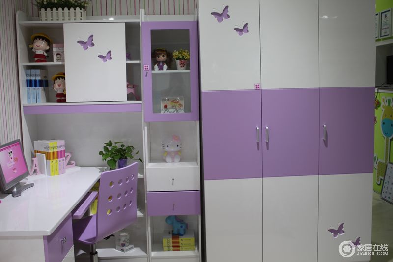 可爱多 2470浅紫色单门书柜图片