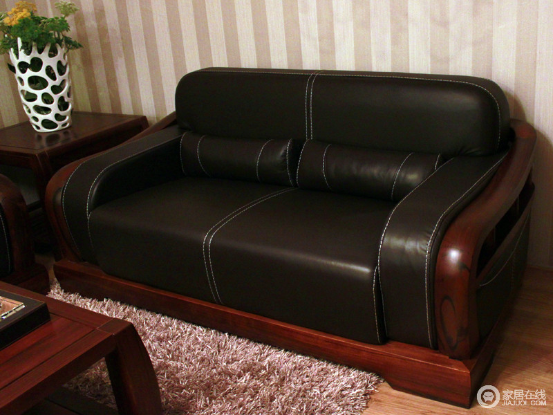 南洋森林 黑胡桃系列HK-3501双人位沙发图片