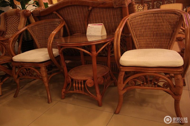 藤艺坊 咖啡休闲椅（1+1+茶几）图片