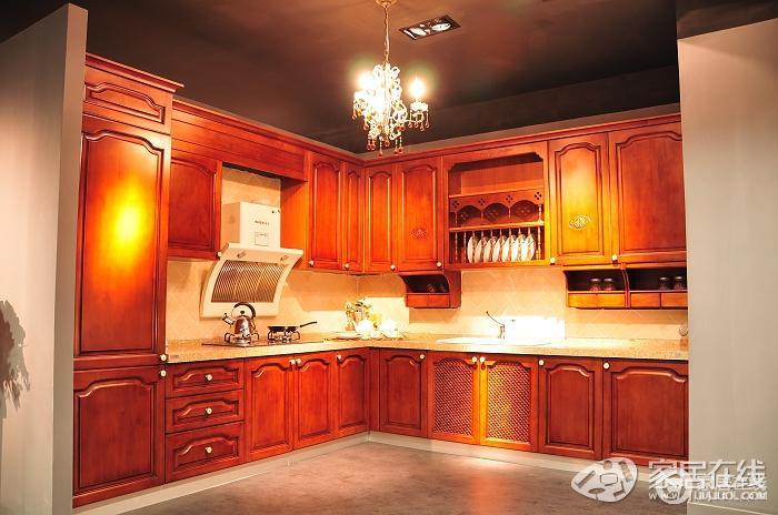 厨房 整体橱柜 柏辉 进口古典实木系列 柏辉 进口古典实木系列 红色橱柜